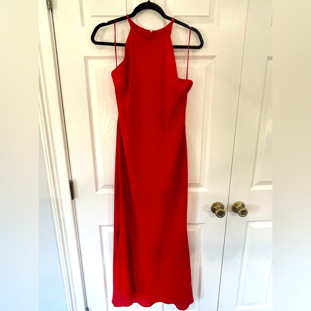 Full Length Badgley Mischka Dress - Red, Size 4